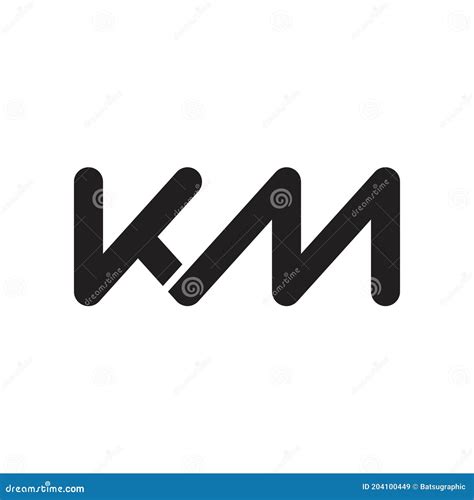 Icono Del Logotipo Del Vector De La Letra Inicial Del Km Stock De