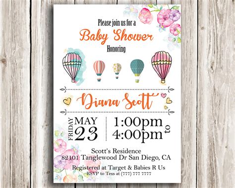 Flower Printable Baby Shower Invitation | The Baby Bee