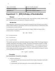 TEMPLATE Enthalpy Of Neutralization Pdf 0 1 Name Sofia Strafella