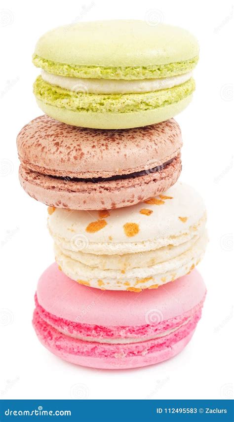 Vertical Arranged Macaroons Stock Image Image Of Almond Bakery