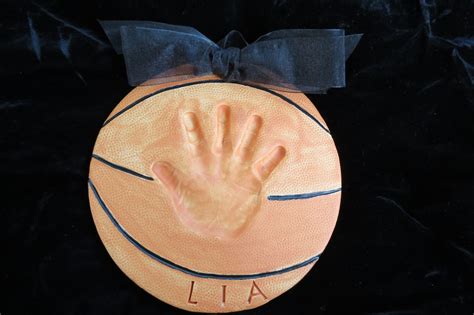 Handprints In Clay Basketball Plaque