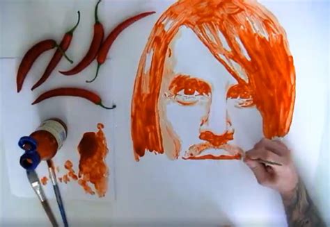 A Portrait Of Anthony Kiedis Painted With Red Hot Chili Peppers Foodiggity