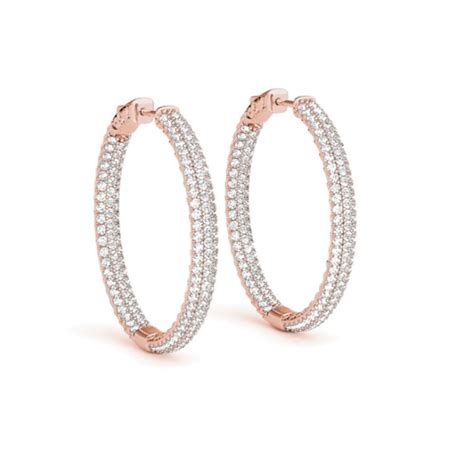 Micro Pave Inside Outside Diamond Hoop Earrings