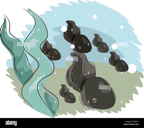 Illustration of Tadpoles Swimming in Water Stock Photo - Alamy
