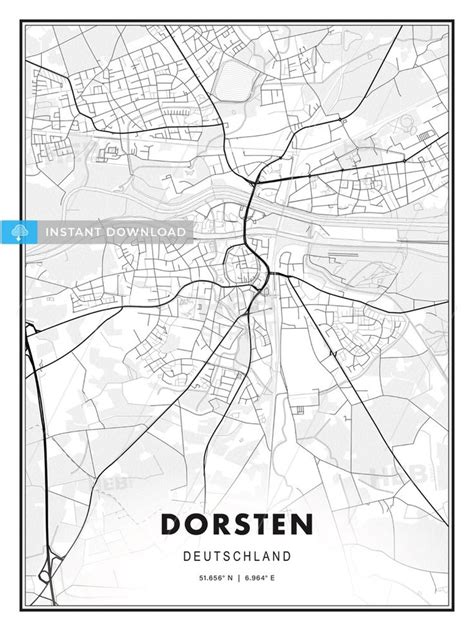 A Map Of The City Of Dorstten Germany