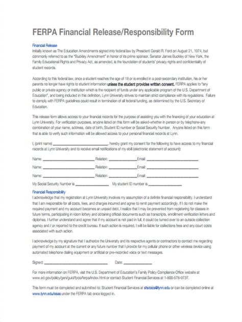 Free 8 Financial Responsibility Forms In Pdf Ms Word Excel