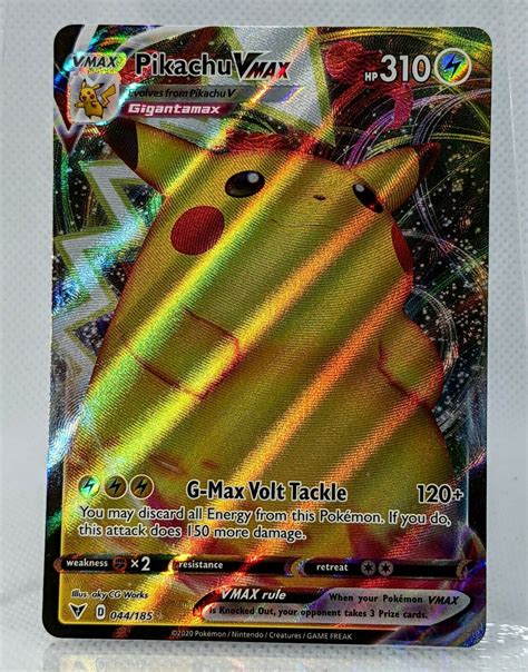 Pikachu VMAX 044 185 Pokemon Card Vivid Voltage Chonkachu Values MAVIN