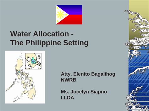 Pdf Water Allocation The Philippine Setting · Water Allocation