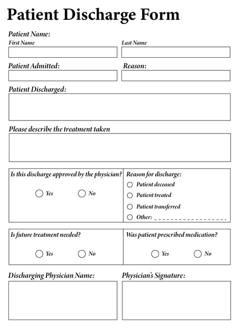 Hospital Discharge Forms - 10 Free PDF Printables | Printablee