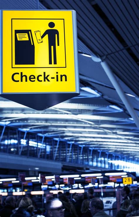 Check In Sign At Airport Editorial Image Image Of Indoors 37453965