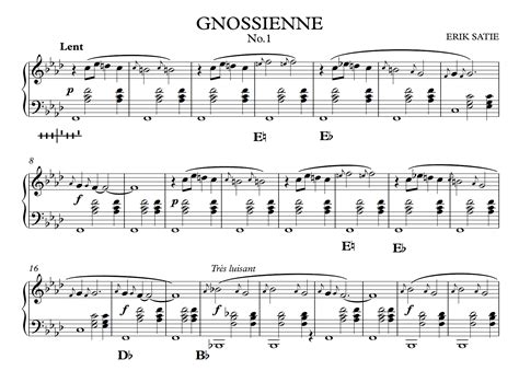 Gnossienne No 1 And 3 Harp Column Music