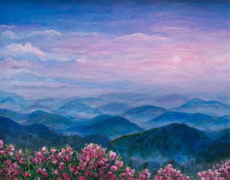 Rhododendron On Blue Ridge Painting By Charlotte Brass Fine Art America