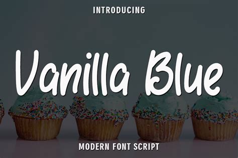 Vanilla Blue Font By Rangkaiaksara · Creative Fabrica