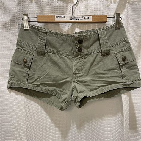 Abercrombie Fitch Women S Khaki And Green Shorts Depop