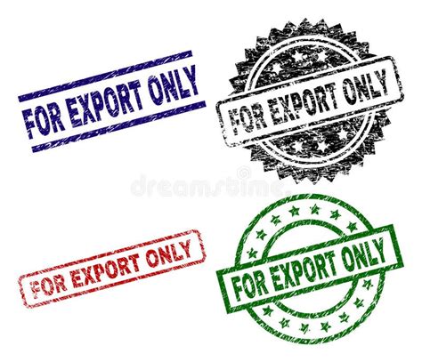 Scratched Textured For EXPORT Only Seal Stamps Stock Vector