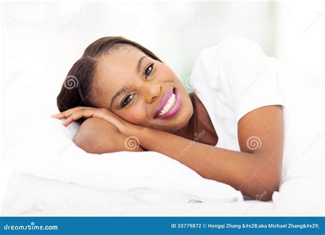 African Woman Bed Stock Photo Image Of Casual Indoors 33779872