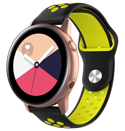 Samsung Galaxy Watch Active Sport Band Zwart Geel Smartwatchbanden Nl