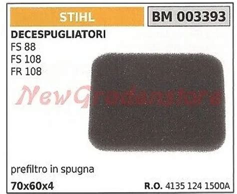 FILTRE À AIR Stihl pour Débroussailleuse FS 88 108 Fr 108 003393 EUR 10