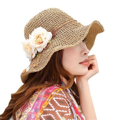 2018 Fashion Girls Wide Large Brim Floppy Sun Hat Summer Beach Woman Straw Hat Cap With Flower