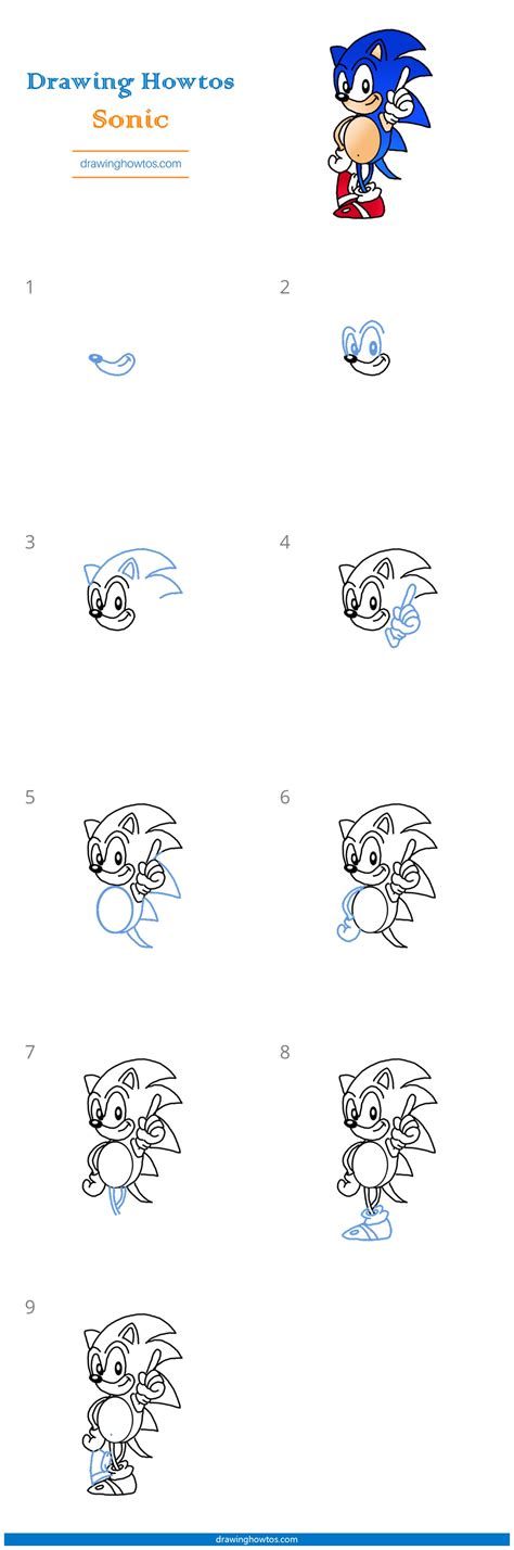 How to Draw Sonic the Hedgehog - Step by Step Easy Drawing Guides ...