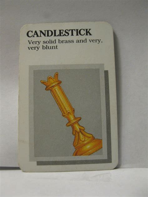 1988cluemasterdetectiveboardgamepiececandlestickweaponcard Board Game Pieces Game