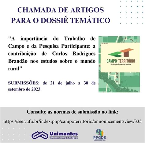 Chamada de artigos para o dossiê temático em homenagem às contribuições