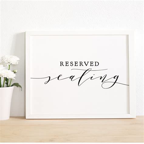 Reserved Seating Signs Template