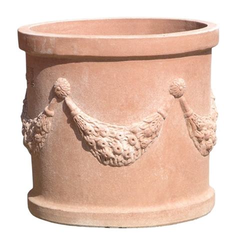 Festooned Cylinder With Rims Poggi Ugo Terracotta Impruneta