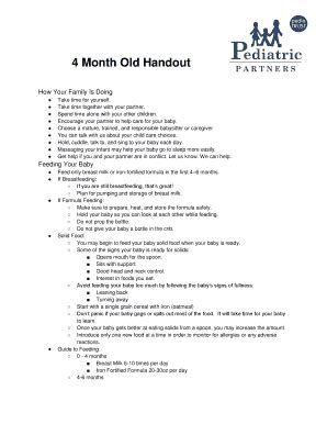 Fillable Online Month Old Handout Fax Email Print Pdffiller