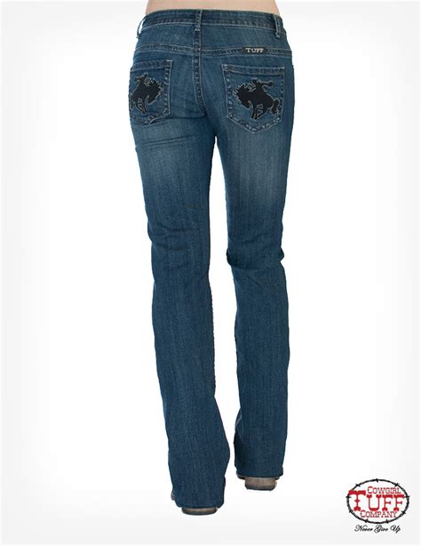 Womens Cowgirl Tuff Jeans Wild And Wooly Dark Chick Elms Grand