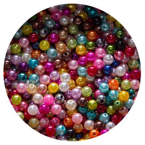 ACRYLIC PEARL COLOURED BEADS - School Depot