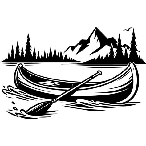 Free Canoe Canoeing Svg Black And White Svg Vector File For Laser