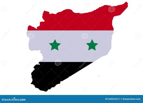 Syria Map With High Detailed. Map Of Syria Filled With National Flag ...