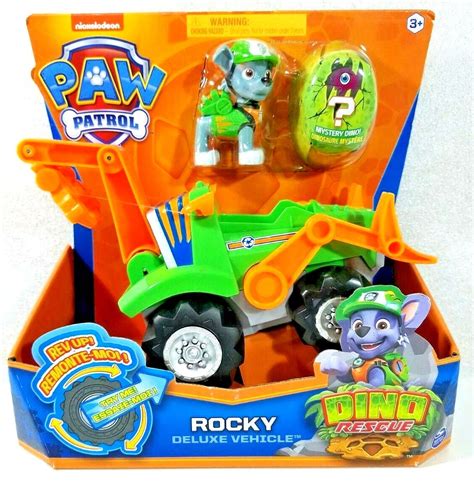 Paw Patrol ROCKY Dino Rescue Rev Up Deluxe Vehicle Figure Egg Set