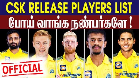 Official Csk Released Players List Is Here Ipl Auction