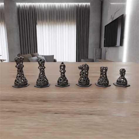 3D file Chess Set Modern, 3D STL File for Chess Pieces, Chess Model, Digital Download, 3D ...