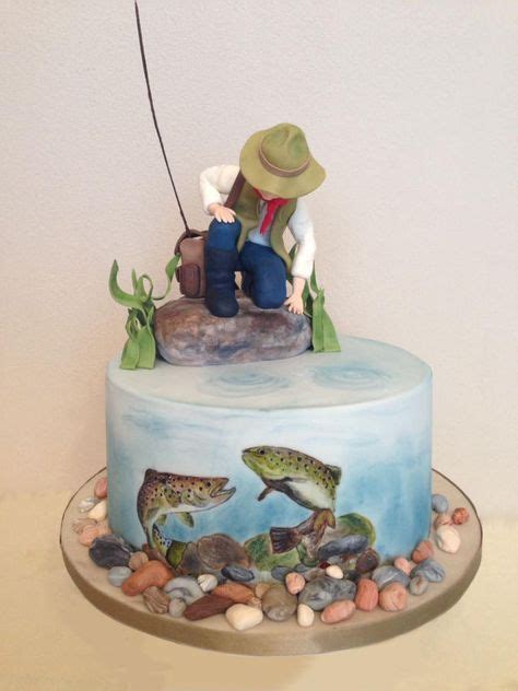 Fishing Cake By Tomima Dad Birthday Cakes Fish Cake Birthday