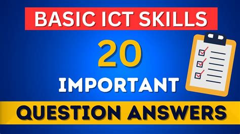 ICT SKILLS 20 IMPORTANT QUESTION ANSWERS YouTube