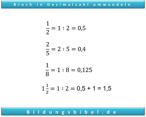 Bruch In Dezimalzahl Dezimalzahl In Bruch Umrechnen Bungen