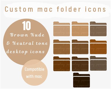 DESKTOP FOLDER ICONS Brown Mac Desktop Nude Desktop Icons Custom