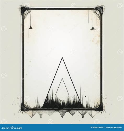 A Black and White Drawing of a Triangle Stock Illustration ...