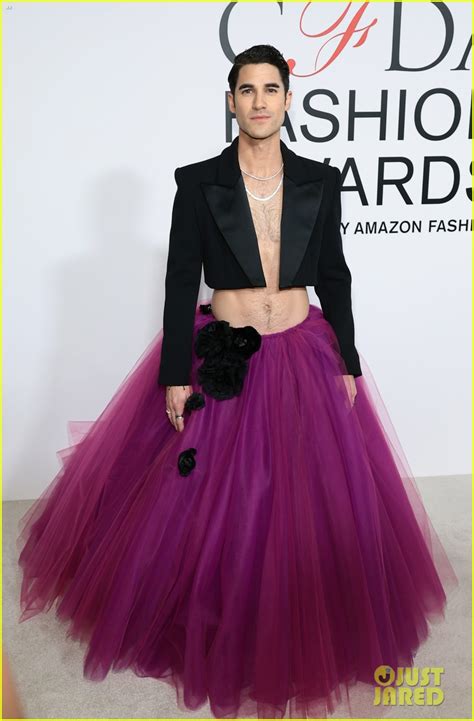 Darren Criss Bares Abs Wears Large Purple Skirt On Cfda Awards Red