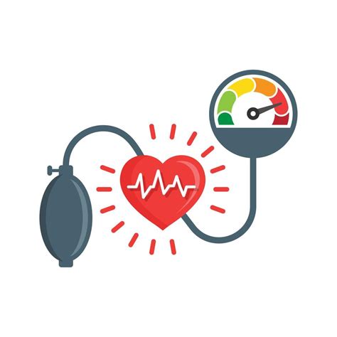 Arterial Blood Pressure Icon In Flat Style Heartbeat Monitor Vector