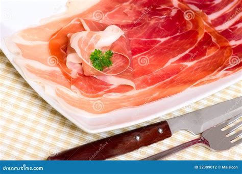 Traditional Italian Ham Stock Photo Image Of Fold Catering 32309012