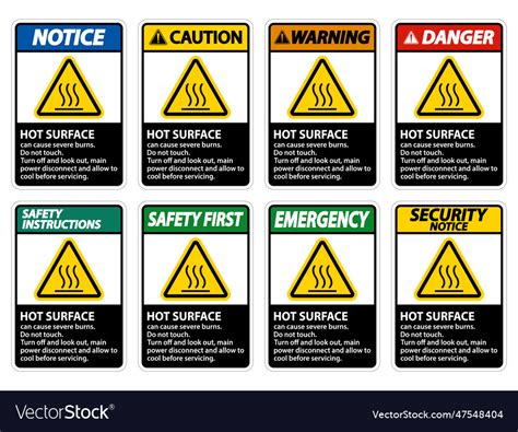 Hot Surface Sign On White Background Royalty Free Vector