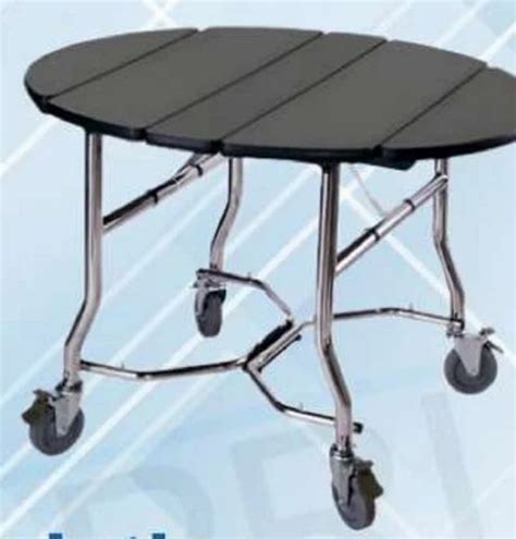 Stainless Steel Black In Room Dining Trolley With Hot Case For Hotels