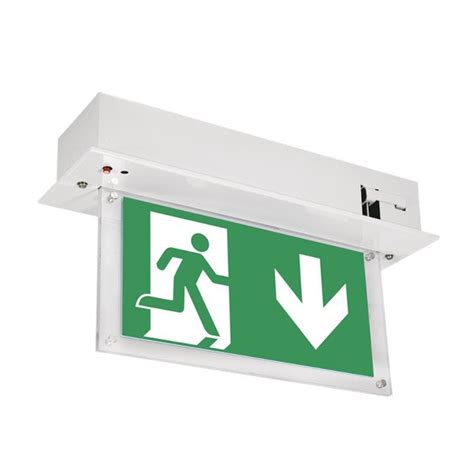 Aurora 7W Ceiling Recessed Emergency Exit Sign EN EMLED24 UKES