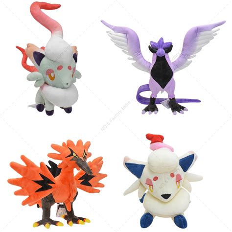 New Pokemon Plush Toy Kawaii Galarian Articuno Zapdos Hisuian Zorua