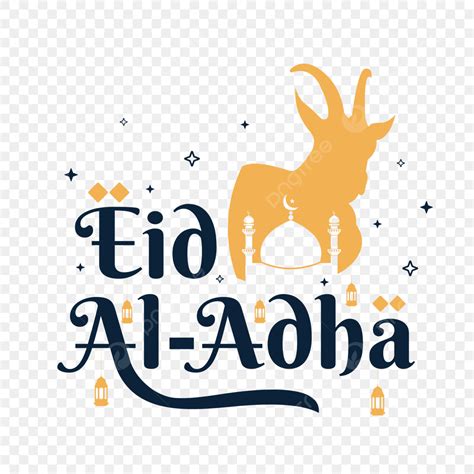 Eid Al Adha Vector Art PNG Eid Al Adha Black Text And Goat Vector