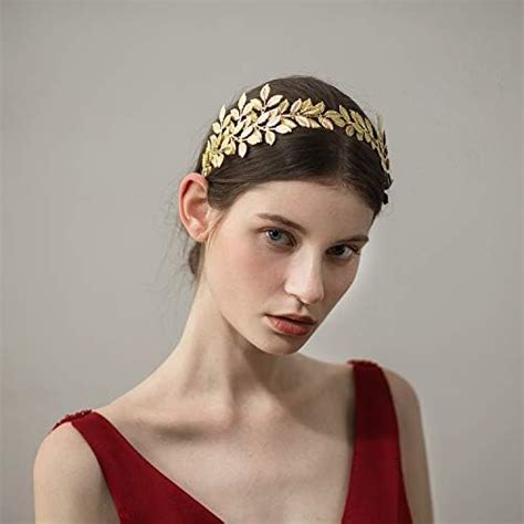 Greek Goddess Hair Vine Bridal Gold Leaves Headband Laurel Leaf